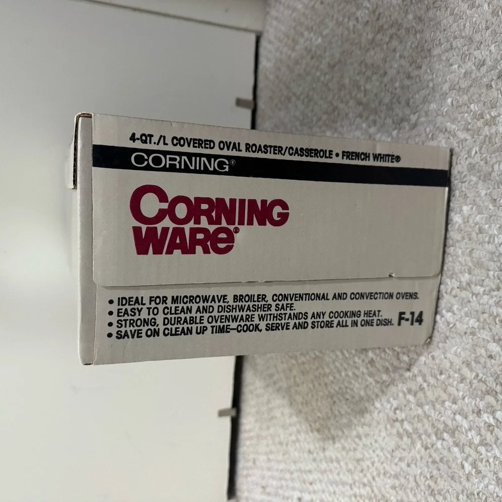 Vintage CorningWare F14 French White 4 Qt Roaster Casserole 1986 14.5 New in Box